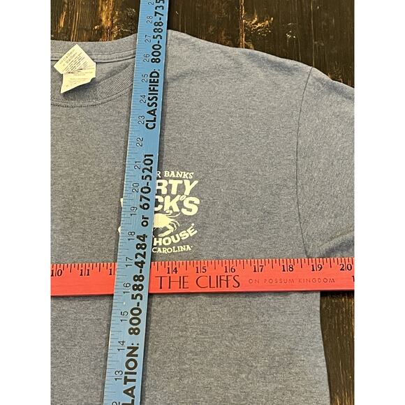 Dirty Dick’s Crab House T-Shirt Outer Banks NC Blue Gildan Ultra Cotton M - Picture 7 of 7